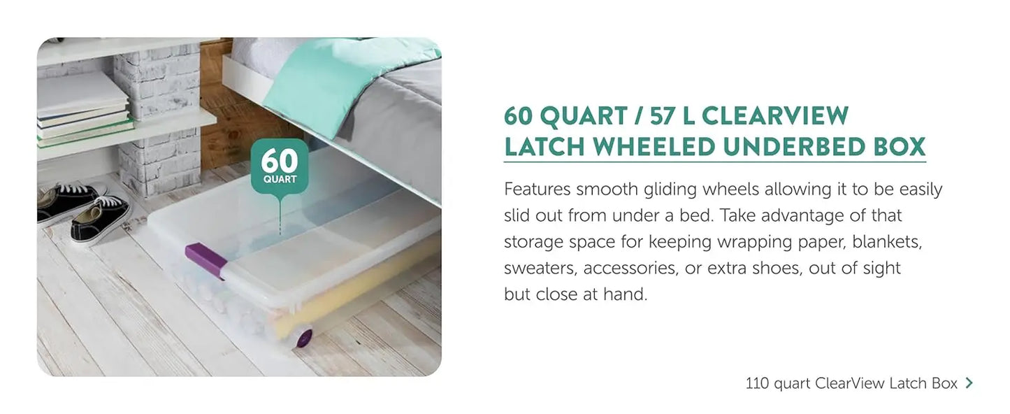 Sterilite 24-Pack 66 Quart ClearView Latch Box, Stackable Organizer Bins with Latching Lids - Clear Plastic Organization Contain