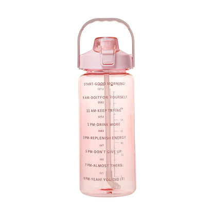2 Liter Sports Water Bottle With Straw Men Women Fitness Water Bottles Outdoor Cold Water Bottlesc With Time Marker Drinkware1