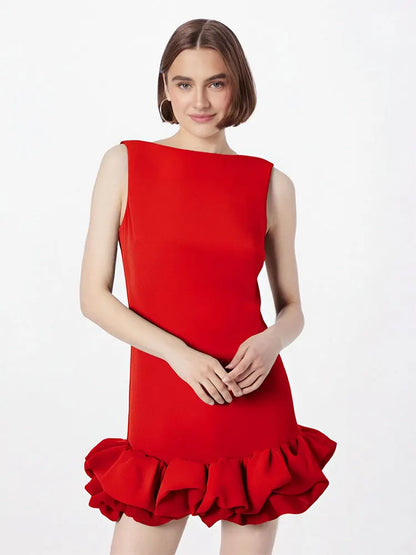 Black Sexy Women A-Line Dresses Summer New Fashion Zippers Tank Sleeve Mini Dress Elegant Female Backless Casual Slim Dresses