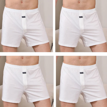 4pcs Male Arrow Pants Men Cotton Boxers Shorts Loose Mid-Waisted Men's Plus Size Underwear Homewear Comfortable Panties