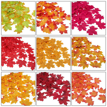 50/100PCS Silk Maple Leaf Artificial Fall Leaves Plants DIY Halloween Christmas Garland Thanksgiving Festival Wedding Decoration