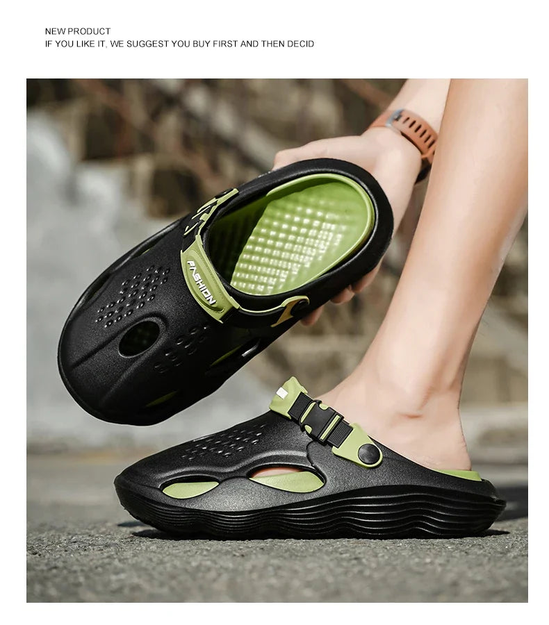 Summer Sandals Men New Fashion Cave Shoes Comfortable Soft Sole Outdoor Indoor Men's Garden Clogs Beach Shoes Slippers
