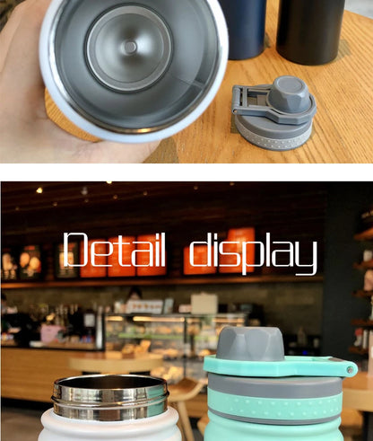 530ML/750ML Thermos Water Bottle Large capacity Stainless Steel Vacuum Flask Mug Portable Outdoor Thermal Mug Sports Drinks Cup