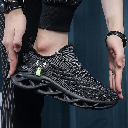 YRZL Casual Sneakers Men's Runing Shoes Outdoor Big Size Lightweight Breathable Mesh Increase Comfortable Sports Shoes for Men
