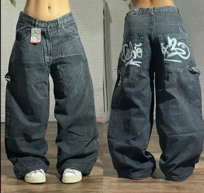 American Fashion Trend Selling Washed Jeans Women Men Y2K New Street Retro Joker Straight Wide Leg Pants Unisex Punk Loose Jeans