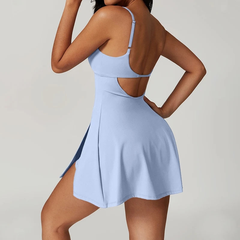 Sports Short Dresses Anti-Shine Breathable Women's Tracksuit Leisure Fitness Suits Running Golf Tennis Skirt Workout Clothing