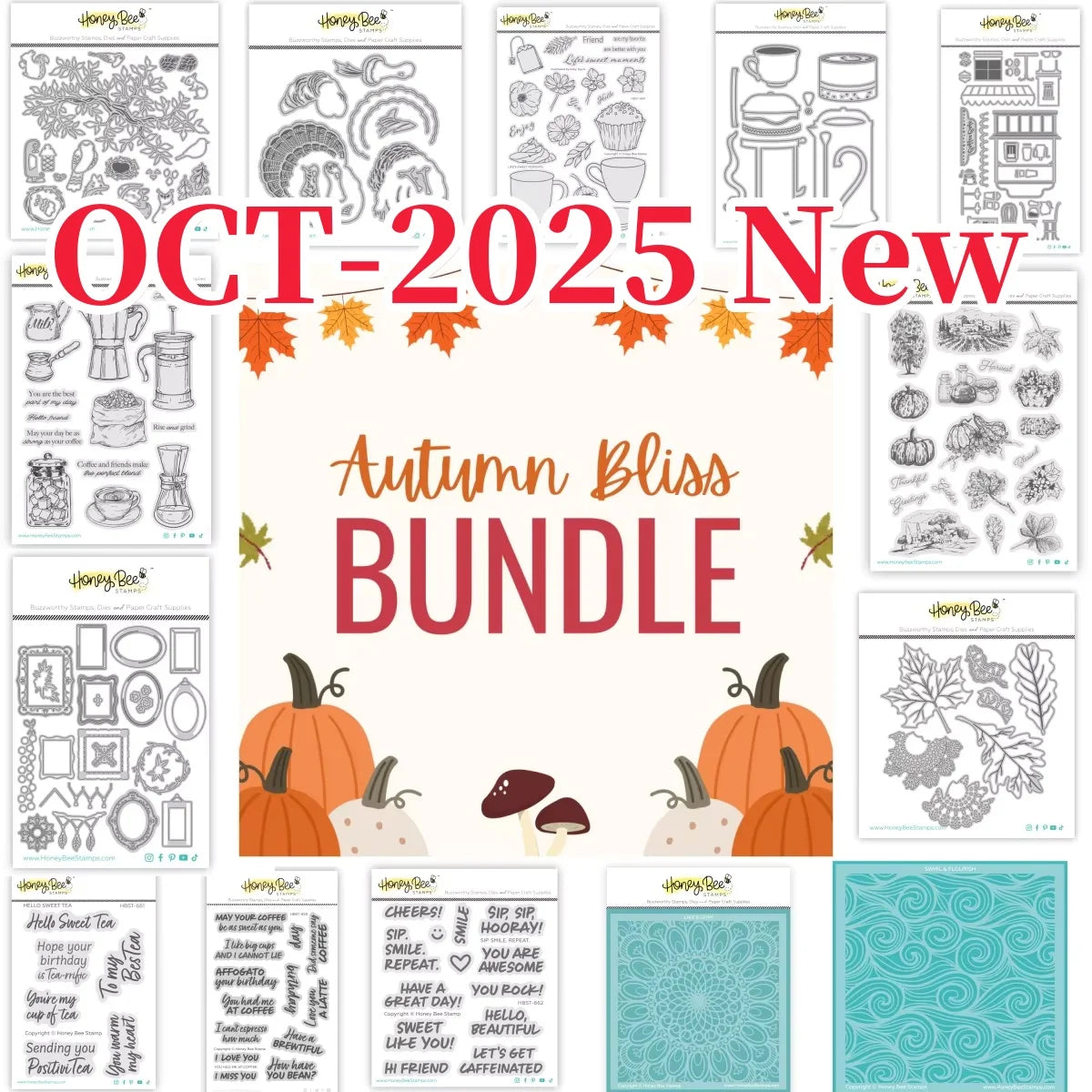 Thanksgiving Day 2025 Turkey Fall Pumpkin Leaves Coffee Cup Metal Cutting Dies Clear Stamp Stencil for DIY Making Card Scrapbook