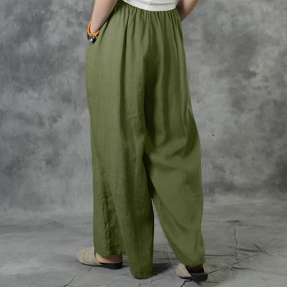 3XL 5XL Plus Size High Waist Long Pants for Women Clothing 2024 Summer Solid Casual Wide Leg Trousers Fashion Korean Female Clot