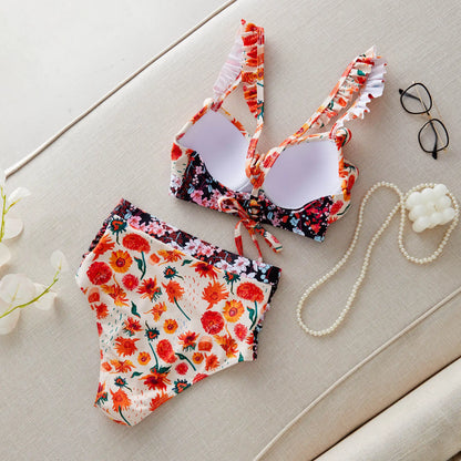 2024 New Sexy Brazilian Bikini Set Women Print Biquini Female Cut Bikinis Swimwear Push Up Swimsuit Bath Suit