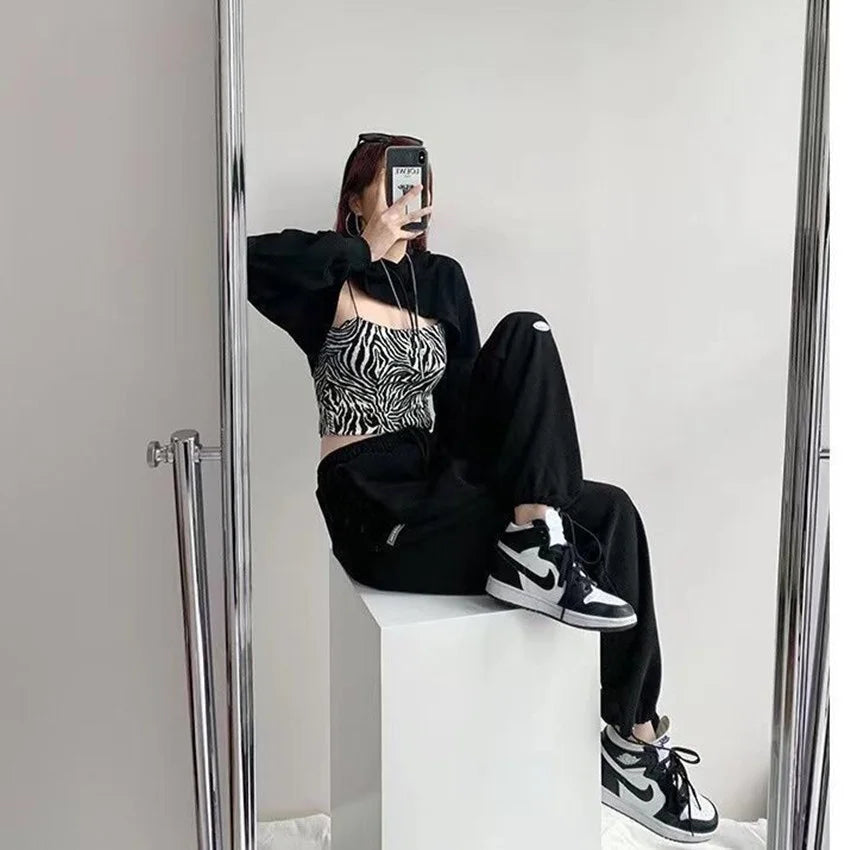 Spring Season Thin High Waist American Letter Loose Sports Pants Women Casual Bottoming Trousers Underwear Women Clothes