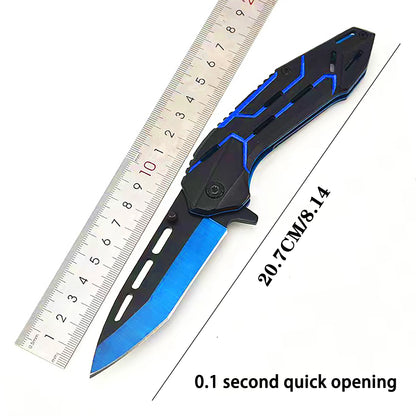 All steel portable folding knife, fruit knife, multifunctional outdoor tactical camping survival knife, hunting tool knife