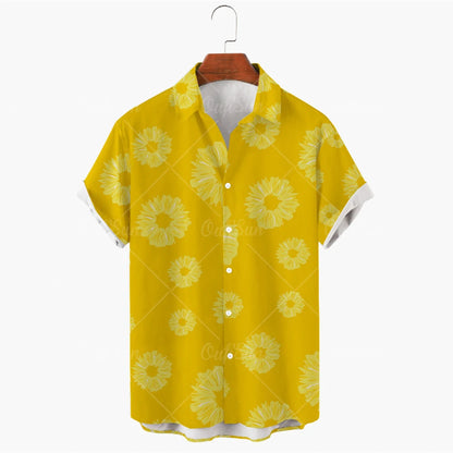 Summer 2024 Men's Short Sleeve Shirts Elegant Design Hawaiian Clothing Classic Fashion Tops