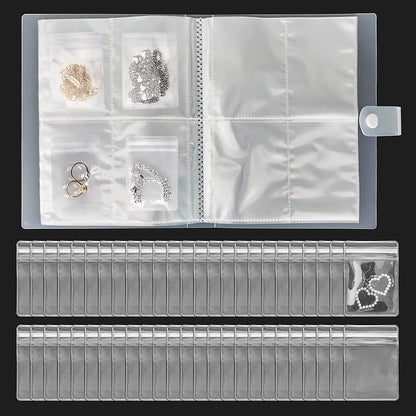 Anti-oxidation Jewelry Storage Albums Desktop Drawer Organizer BoxesTransparent Necklace Bracelet Ring Book Holder Jewelry Bag