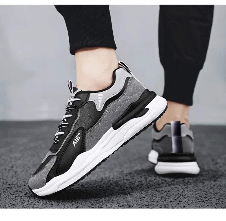 Summer Men's Shoes New Breathable Leather Face Casual Sports Shoes Korean Trendy Versatile Thick Bottom Shoes Casual Old Dad Sho