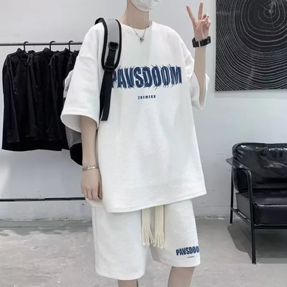TZ18 4XL Summer New Men's Round Neck Short Sleeved T-shirt Wrinkle Resistant And Breathable Top Texture Fabric Leisure Versatile