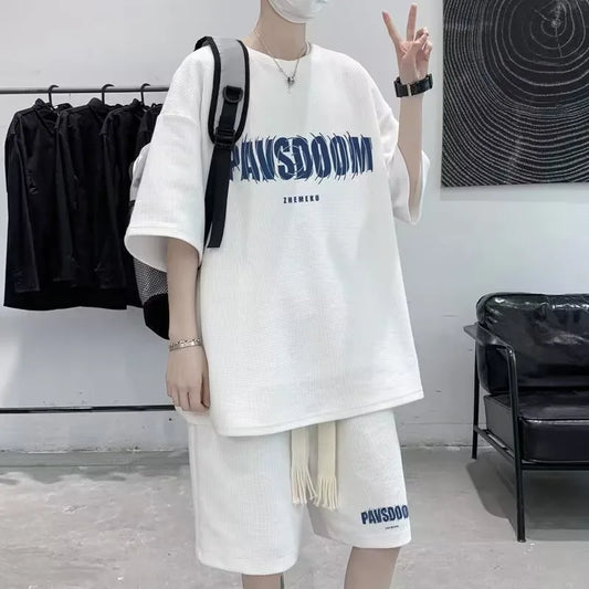 TZ18 4XL Summer New Men's Round Neck Short Sleeved T-shirt Wrinkle Resistant And Breathable Top Texture Fabric Leisure Versatile