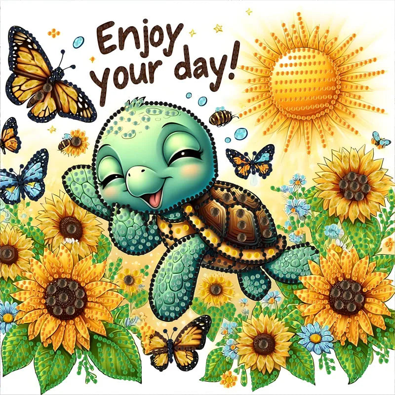 5D DIY a cartoon animal diamond painting kit suitable for Thanksgiving Christmas decoration gift irregular diamond kit craft