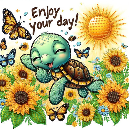 5D DIY a cartoon animal diamond painting kit suitable for Thanksgiving Christmas decoration gift irregular diamond kit craft