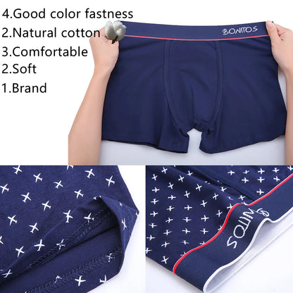 4pcs Boxers Men's Panties Underpants Man Boxer Underwear Cotton for Male Underpants Man Cotton Large Size Lot Soft