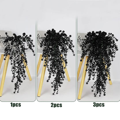 70CM Artificial Eucalyptus Plant Hanging Simulation Black Fake Hanging Vine Plants Diy Home Outdoor Halloween Thanksgiving Decor