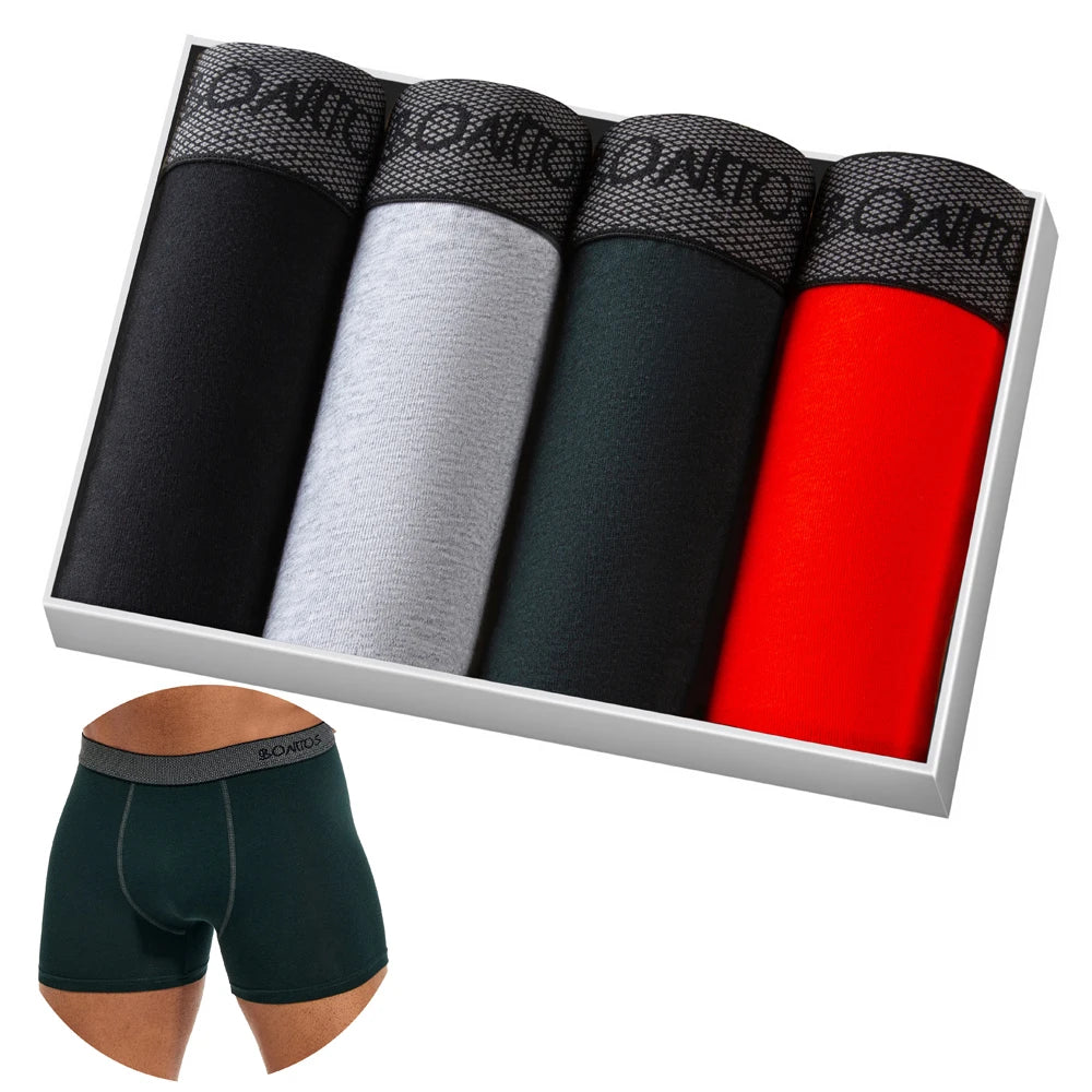 4pcs Boxers Men's Panties Underpants Man Boxer Underwear Cotton for Male Underpants Man Cotton Large Size Lot Soft
