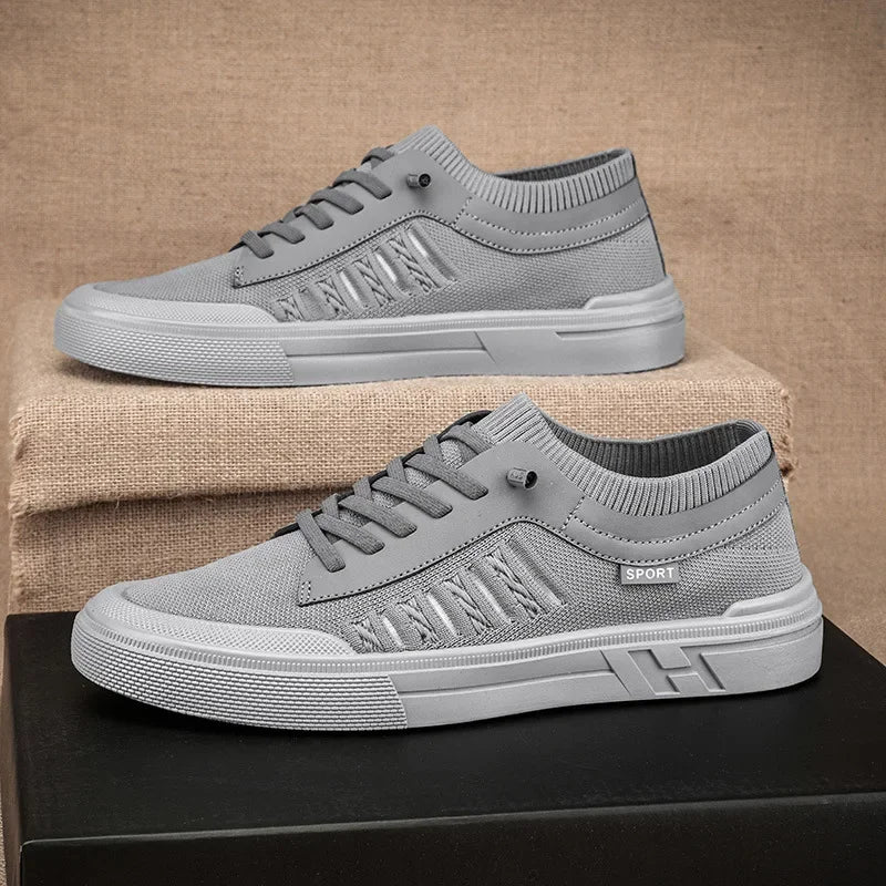 Summer Casual Sneakers for Men Breathable Loafers Lightweight Round Head Solid Colour Non-slip Flats Zapatillas Para Hombres