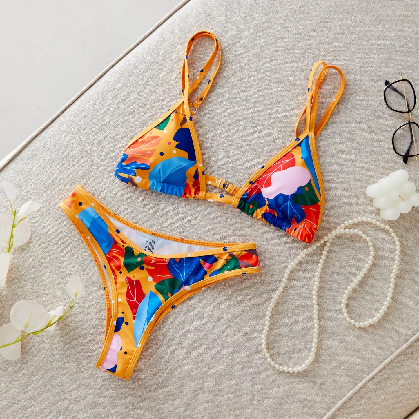 2024 New Sexy Brazilian Bikini Set Women Print Biquini Female Cut Bikinis Swimwear Push Up Swimsuit Bath Suit