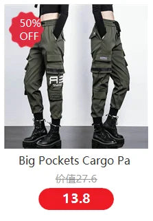 Streetwear Spring Summer Cargo Pants Women Harajuku Slim Punk Ribbons Joggers Elastic Waist Ankle-Length Trousers For Girls