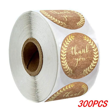 100-500pcs 1inch Vintage Kraft Paper Handmade With Love Stickers for Package Thank You Stationery Adhesive Labels Baking Seals