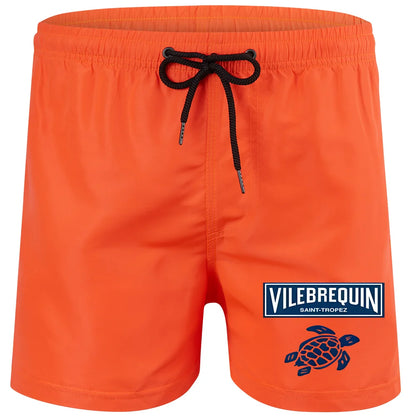 2025 new luxury beach shorts quick-drying men's swimsuit summer swimming trunks sports fitness running three-quarter pants men's