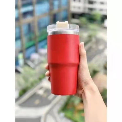 2025-304 stainless steel  ice bar water cup handle vacuum vacuum cup New large capacity coffee car car cup20OZ