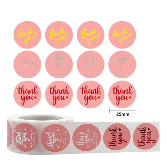 1inch Gift Sealing Stickers Gold Foil Thank You Stickers Diary Scrapbooking Gift Decorations Labels Custom Logo Brand Stickers
