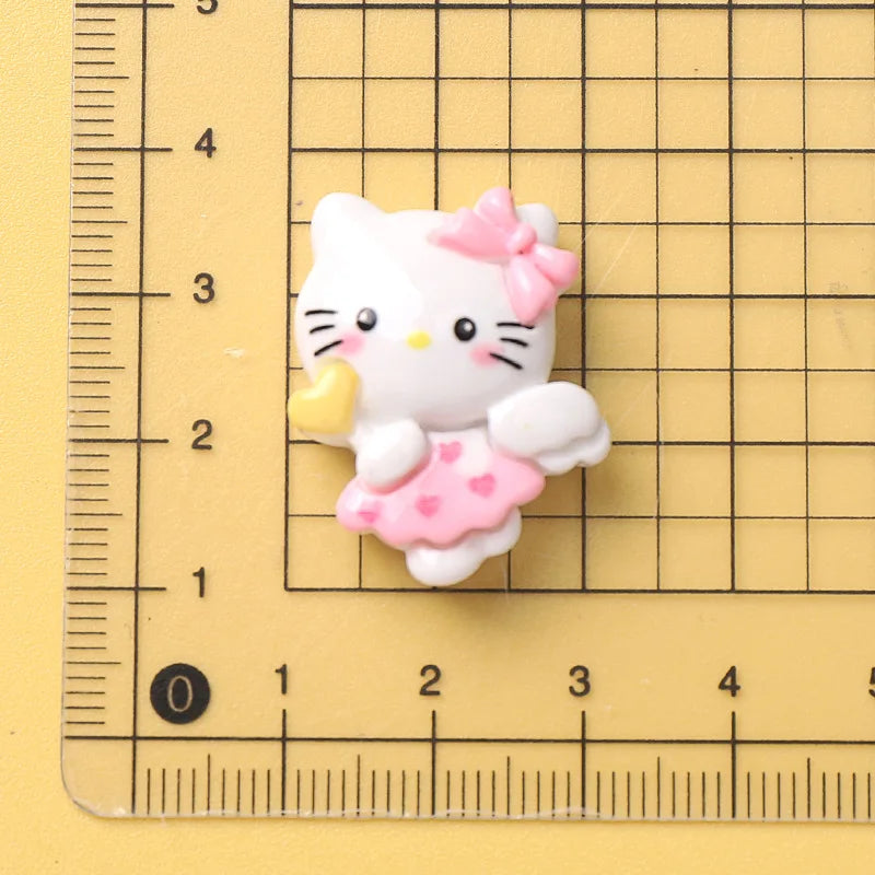 10 Pcs New Kawaii Cartoon Animal Kitten Puppy Rabbit Series Resin Scrapbook  DIY Jewelry Hairpin Headrope Decoration Crafts A21