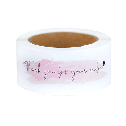 120Pcs/roll Thank You Self-adhesive Label Sticker Rectangular Sealing Stickers Business Bakery Shop Thank Customers Gifts