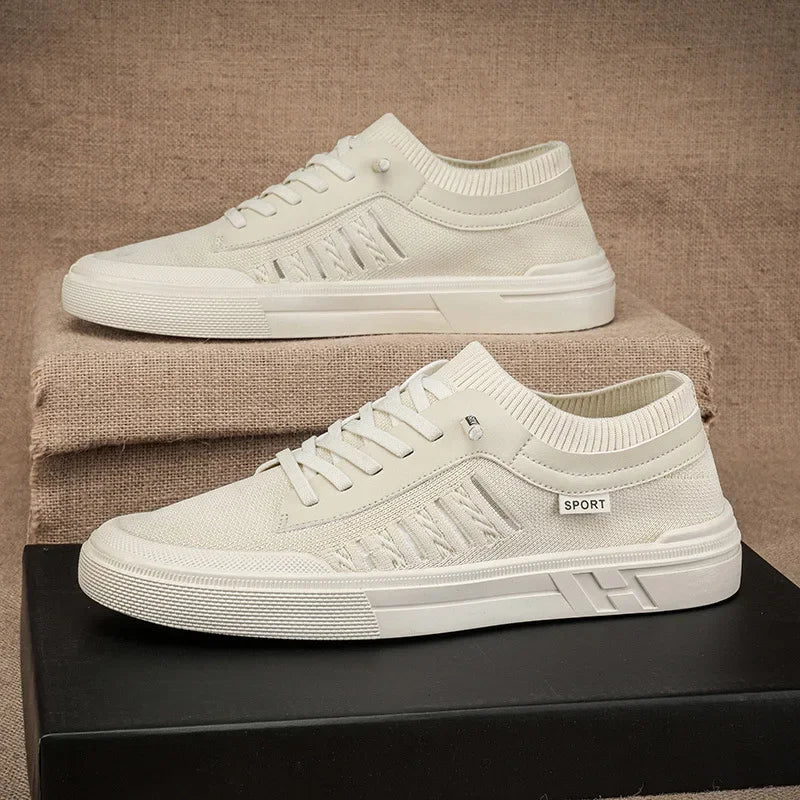 Summer Casual Sneakers for Men Breathable Loafers Lightweight Round Head Solid Colour Non-slip Flats Zapatillas Para Hombres