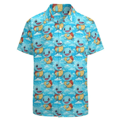 Summer Men's Shirt Cute Animal Print Short Sleeve Shirt Open button Lapel Men's Top Comfortable Casual Men's Shirts
