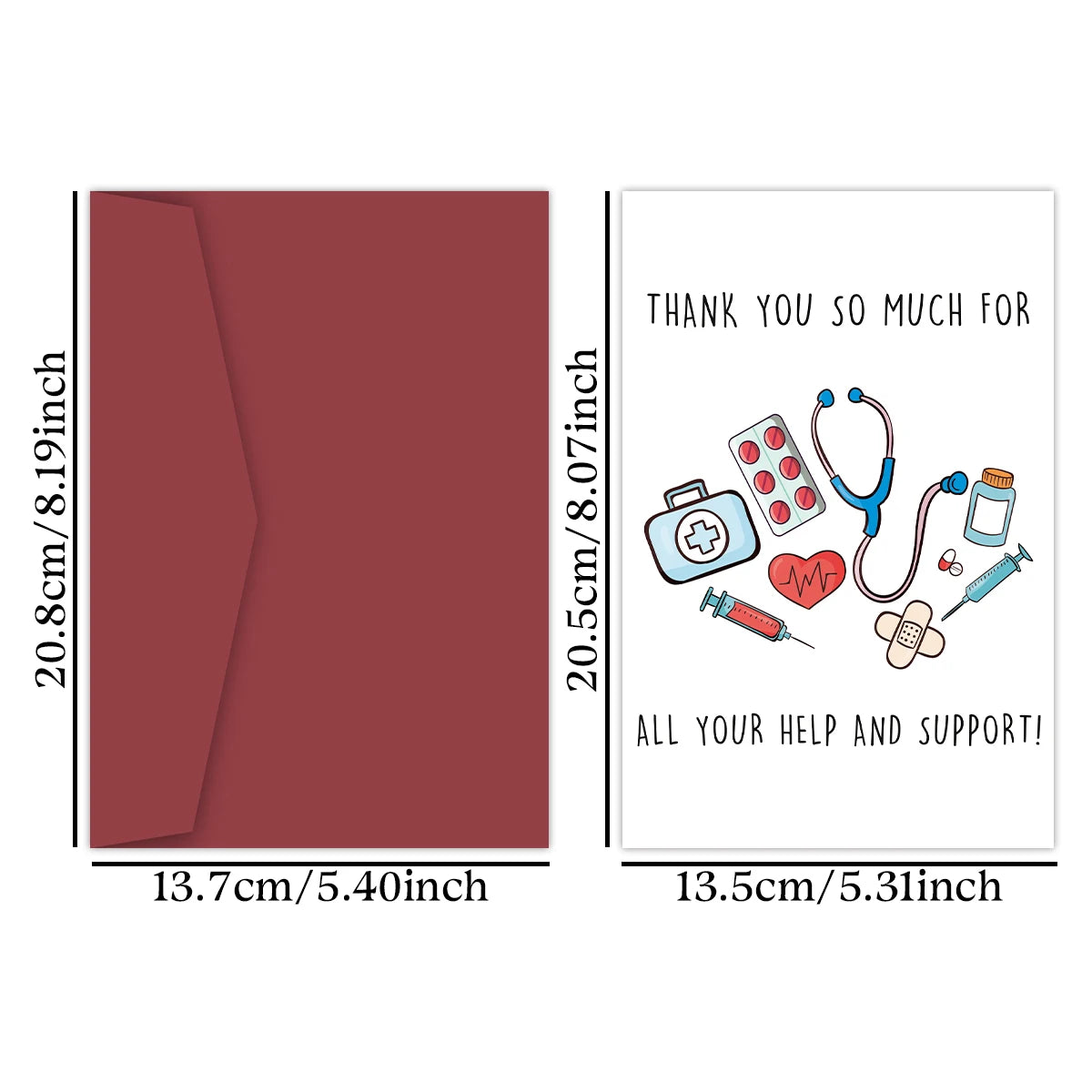 1pc Cute Nurses Day Theme Pattern Design Thank You Cards For Doctor Nurses, Appreciation Greeting Card Gifts For Medical Staff