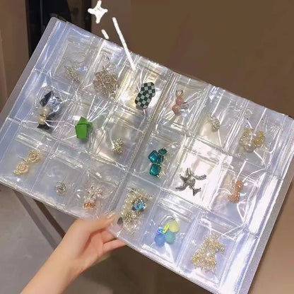 Anti-oxidation Jewelry Storage Albums Desktop Drawer Organizer BoxesTransparent Necklace Bracelet Ring Book Holder Jewelry Bag