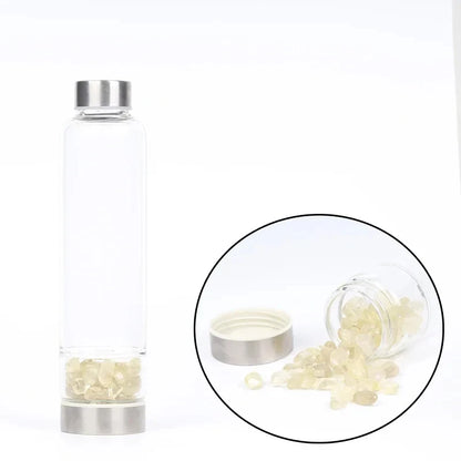 550ML Creative Natural Quartz Crystal Glass Water Bottle Irregular Stone Cup Point Wand Healing Infused Elixir Cup Natural Stone