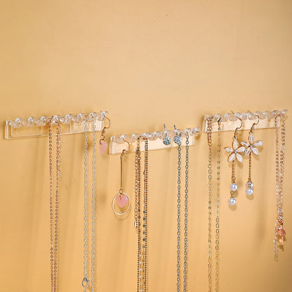 3Pack Necklace Holder, Necklace Organizer Wall Mounted with 8 Hooks, for Hanging Jewelry, Bangles, Bracelets and Rings