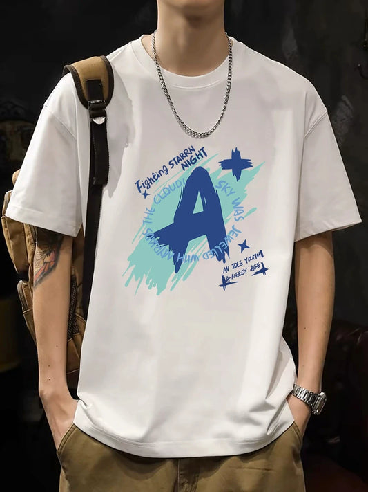 2025 New Summer Men's T-shirts High Quality Cotton Printed T-shirts Casual Street Fashion Tops
