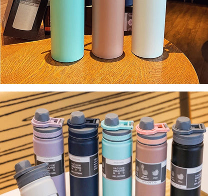530ML/750ML Thermos Water Bottle Large capacity Stainless Steel Vacuum Flask Mug Portable Outdoor Thermal Mug Sports Drinks Cup