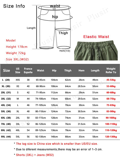 Summer Men's Cargo Shorts Cotton Loose Fit Big Size String Banding Men Short Pants Streetwear Casual Work Bermuda Shorts