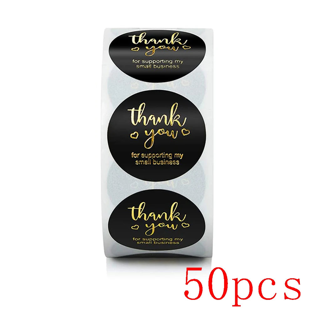 1inch Gift Sealing Stickers Gold Foil Thank You Stickers Diary Scrapbooking Gift Decorations Labels Custom Logo Brand Stickers