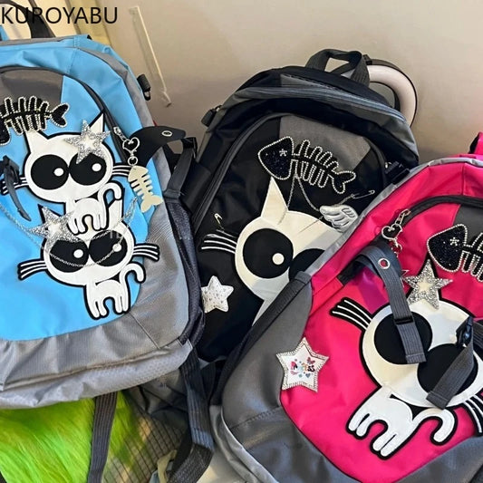 Vintage Y2k Womens Backpack Japanese Casual Large Capacity Travel Backpack 2025 Bolsas Para Mujeres Designer Fashion Female Bags