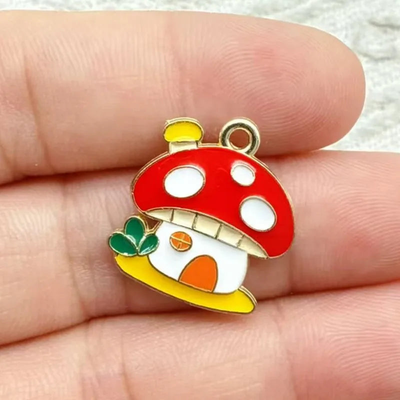 10pcs Enamel Thanksgiving Cake Pumpkin Sunflower Charms for Earrings Bracelets Pendants Making DIY Jewelry Accessories