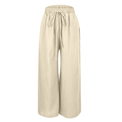 3XL 5XL Plus Size High Waist Long Pants for Women Clothing 2024 Summer Solid Casual Wide Leg Trousers Fashion Korean Female Clot