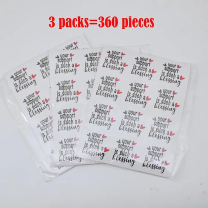 120pcs Your Support is Such a Blessing Stickers 1.6 inch Thank You for Your Support Stickers for Business Packaging
