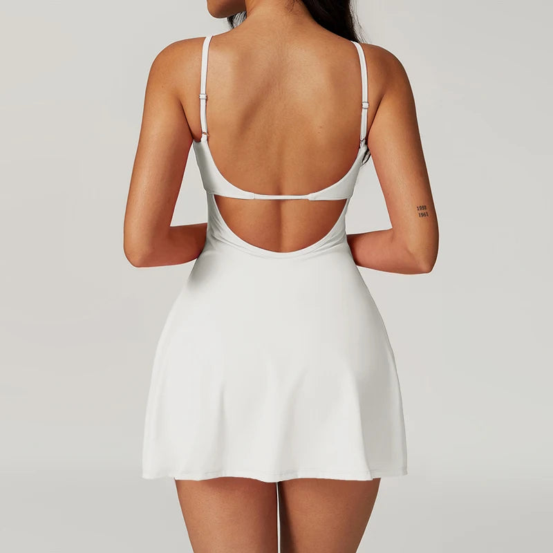 Sports Short Dresses Anti-Shine Breathable Women's Tracksuit Leisure Fitness Suits Running Golf Tennis Skirt Workout Clothing