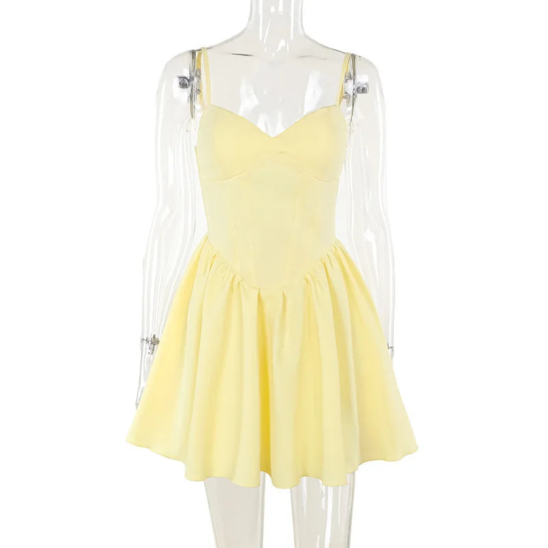 Summer 2025 new waist cinching slimming short skirt sexy suspender A-list dress for women